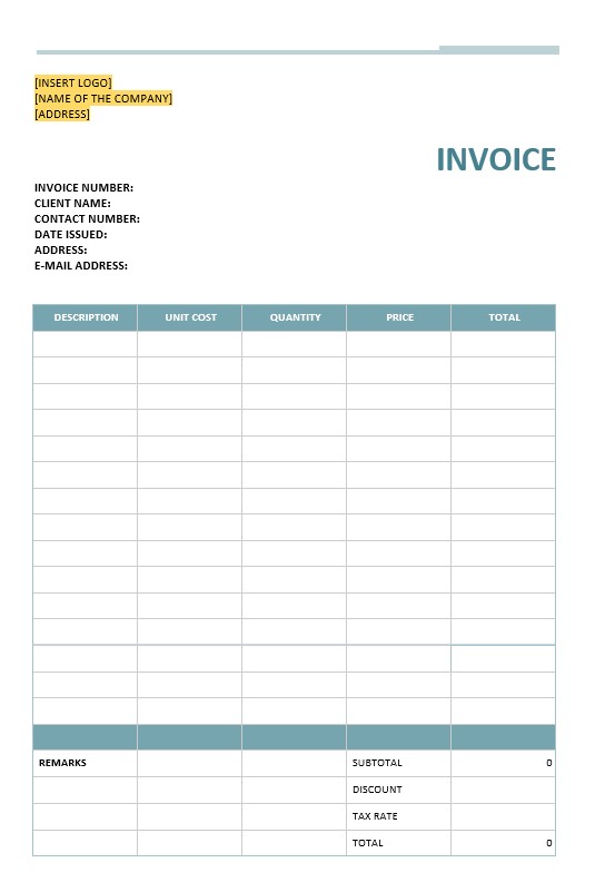 Blank Software Invoice Template PSD template